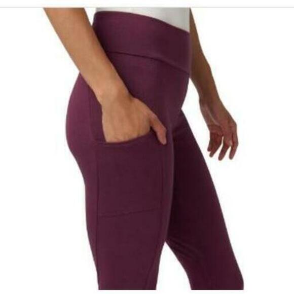 Hue Women's Purple Mid-Rise Tech Pocket Leggings L - Picture 3 of 6